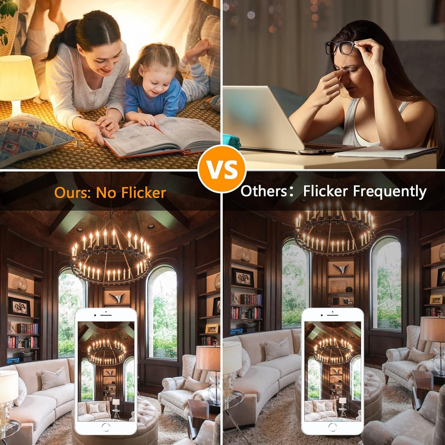 imageBrightever Vintage Incandescent Light Bulbs 40Watt B10 380 Lumens Clear Dimmable E12 Edison Candelabra Lightbulbs Decorative Candle Bulbs for Chandeliers Ceiling Fan 2500K Warm White 12PackAntique