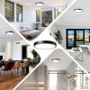 imageBlack LED Flush Mount Ceiling Light Fixture 100W Equivalent Dimmable Modern Recessed Ceiling Lamp 5000K Daylight White 15W 1200Lm 7 Inch Thin Flat Ceiling Light for Closet Kitchen Hallway 1PackBlack
