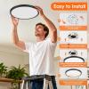 imageBrightever 12 Inch Black LED Flush Mount Ceiling Lights 28W 3200LM Ultra Thin 067 Inch Close to Ceiling Light Fixtures 5000K Daylight Dimmable Flat Ceiling Lamp for Dining Room Garage 6 PacksBlack