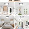 imageBrightever 12 Inch Black LED Flush Mount Ceiling Lights 28W 3200LM Ultra Thin 067 Inch Close to Ceiling Light Fixtures 5000K Daylight Dimmable Flat Ceiling Lamp for Dining Room Garage 6 PacksBlack