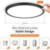 imageBrightever 12 Inch Black LED Flush Mount Ceiling Lights 28W 3200LM Ultra Thin 067 Inch Close to Ceiling Light Fixtures 5000K Daylight Dimmable Flat Ceiling Lamp for Dining Room Garage 6 PacksBlack