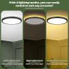 imageBrightever 12 Inch LED Flush Mount Ceiling Light Fixture with Night Light 24W 2400LM Modern Ceiling Light 2700K3000K4000K5000K6500K Selectable amp Dimmable Ceiling Lamp for Bedroom Black 1 PackBlack
