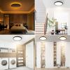 imageBrightever 12 Inch LED Flush Mount Ceiling Light Fixture with Night Light 24W 2400LM Modern Ceiling Light 2700K3000K4000K5000K6500K Selectable amp Dimmable Ceiling Lamp for Bedroom Black 1 PackBlack