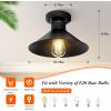 imageBrightever 2Pack Industrial Semi Flush Mount Ceiling Lights Matte Black Farmhouse Light Fixtures Close to Ceiling Lights for Kitchen Laundry Room Entryway Hallway E26 Base Bulb not Included