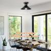 imageBrightever 2Pack Industrial Semi Flush Mount Ceiling Lights Matte Black Farmhouse Light Fixtures Close to Ceiling Lights for Kitchen Laundry Room Entryway Hallway E26 Base Bulb not Included