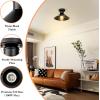 imageBrightever 2Pack Industrial Semi Flush Mount Ceiling Lights Matte Black Farmhouse Light Fixtures Close to Ceiling Lights for Kitchen Laundry Room Entryway Hallway E26 Base Bulb not Included