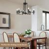 imageBrightever Black Chandelier 6Light Farmhouse Chandelier for Dining Room Lighting Fixtures Modern Candle Hanging Pendant Lights Fixture for Living Room Kitchen Foyer Island Entryway Hallway Bedroom