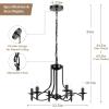 imageBrightever Black Chandelier 6Light Farmhouse Chandelier for Dining Room Lighting Fixtures Modern Candle Hanging Pendant Lights Fixture for Living Room Kitchen Foyer Island Entryway Hallway Bedroom