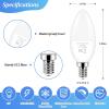 imageBrightever Candelabra 40W Equivalent LED Light Bulbs 4W Candle Light Bulbs with Small E12 Base Daylight White 5000K Ceiling Fan Lightbulbs Type B Bulb for Wall Sconces NonDimmable Pack of 65000k Daylight White