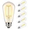 imageBrightever Dimmable Amber Light Bulbs 60 Watt Equivalent 2200K Warm Light Vintage LED Edison Bulbs 850LM 90CRI 7W ST58 E26 LED Bulb Clear Glass Antique Decorative Lights Bulb for Room 6Pack2700k Warm White