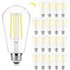 imageBrightever Dimmable Amber Light Bulbs 60 Watt Equivalent 2200K Warm Light Vintage LED Edison Bulbs 850LM 90CRI 7W ST58 E26 LED Bulb Clear Glass Antique Decorative Lights Bulb for Room 6Pack2700k Warm White