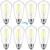 imageBrightever Dimmable Amber Light Bulbs 60 Watt Equivalent 2200K Warm Light Vintage LED Edison Bulbs 850LM 90CRI 7W ST58 E26 LED Bulb Clear Glass Antique Decorative Lights Bulb for Room 6Pack5000k Daylight White