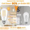 imageBrightever Dimmable Amber Light Bulbs 60 Watt Equivalent 2200K Warm Light Vintage LED Edison Bulbs 850LM 90CRI 7W ST58 E26 LED Bulb Clear Glass Antique Decorative Lights Bulb for Room 6Pack2200k Amber White