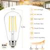 imageBrightever Dimmable Amber Light Bulbs 60 Watt Equivalent 2200K Warm Light Vintage LED Edison Bulbs 850LM 90CRI 7W ST58 E26 LED Bulb Clear Glass Antique Decorative Lights Bulb for Room 6Pack2700k Warm White