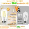 imageBrightever Dimmable Amber Light Bulbs 60 Watt Equivalent 2200K Warm Light Vintage LED Edison Bulbs 850LM 90CRI 7W ST58 E26 LED Bulb Clear Glass Antique Decorative Lights Bulb for Room 6Pack2700k Warm White