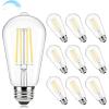 imageBrightever Dimmable Amber Light Bulbs 60 Watt Equivalent 2200K Warm Light Vintage LED Edison Bulbs 850LM 90CRI 7W ST58 E26 LED Bulb Clear Glass Antique Decorative Lights Bulb for Room 6Pack4000k Neutral White
