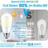 imageBrightever Dimmable Amber Light Bulbs 60 Watt Equivalent 2200K Warm Light Vintage LED Edison Bulbs 850LM 90CRI 7W ST58 E26 LED Bulb Clear Glass Antique Decorative Lights Bulb for Room 6Pack5000k Daylight White