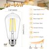 imageBrightever Dimmable Amber Light Bulbs 60 Watt Equivalent 2200K Warm Light Vintage LED Edison Bulbs 850LM 90CRI 7W ST58 E26 LED Bulb Clear Glass Antique Decorative Lights Bulb for Room 6Pack2700k Warm White