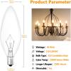 imageBrightever Vintage Incandescent Light Bulbs 40Watt B10 380 Lumens Clear Dimmable E12 Edison Candelabra Lightbulbs Decorative Candle Bulbs for Chandeliers Ceiling Fan 2500K Warm White 12PackTraditional