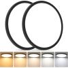 imageBrightever Walnut Wood LED Flush Mount Ceiling Light 12 Inch 24W 3200LM Close to Ceiling Light Fixtures Dimmable amp 2700K6500K 5 Color Selectable Light Fixtures Ceiling Mount 1 Pack5CCTBlack