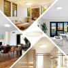 imageBrightever Walnut Wood LED Flush Mount Ceiling Light 12 Inch 24W 3200LM Close to Ceiling Light Fixtures Dimmable amp 2700K6500K 5 Color Selectable Light Fixtures Ceiling Mount 1 Pack3CCTWhite