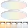imageBrightever Walnut Wood LED Flush Mount Ceiling Light 12 Inch 24W 3200LM Close to Ceiling Light Fixtures Dimmable amp 2700K6500K 5 Color Selectable Light Fixtures Ceiling Mount 1 Pack5CCTWhite