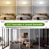 imageBrightever Walnut Wood LED Flush Mount Ceiling Light 12 Inch 24W 3200LM Close to Ceiling Light Fixtures Dimmable amp 2700K6500K 5 Color Selectable Light Fixtures Ceiling Mount 1 Pack3CCTWhite