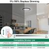 imageBrightever Walnut Wood LED Flush Mount Ceiling Light 12 Inch 24W 3200LM Close to Ceiling Light Fixtures Dimmable amp 2700K6500K 5 Color Selectable Light Fixtures Ceiling Mount 1 Pack5CCTBlack