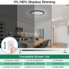 imageBrightever Walnut Wood LED Flush Mount Ceiling Light 12 Inch 24W 3200LM Close to Ceiling Light Fixtures Dimmable amp 2700K6500K 5 Color Selectable Light Fixtures Ceiling Mount 1 Pack5CCTBlack