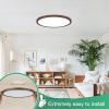 imageBrightever Walnut Wood LED Flush Mount Ceiling Light 12 Inch 24W 3200LM Close to Ceiling Light Fixtures Dimmable amp 2700K6500K 5 Color Selectable Light Fixtures Ceiling Mount 1 Pack5CCTWalnut Wood
