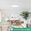 imageBrightever Walnut Wood LED Flush Mount Ceiling Light 12 Inch 24W 3200LM Close to Ceiling Light Fixtures Dimmable amp 2700K6500K 5 Color Selectable Light Fixtures Ceiling Mount 1 Pack5CCTWhite