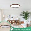 imageBrightever Walnut Wood LED Flush Mount Ceiling Light 12 Inch 24W 3200LM Close to Ceiling Light Fixtures Dimmable amp 2700K6500K 5 Color Selectable Light Fixtures Ceiling Mount 1 Pack5CCTOil Rubbed Bronze
