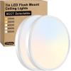 imageBrightever Walnut Wood LED Flush Mount Ceiling Light 12 Inch 24W 3200LM Close to Ceiling Light Fixtures Dimmable amp 2700K6500K 5 Color Selectable Light Fixtures Ceiling Mount 1 Pack5CCTWhite