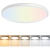 imageBrightever Walnut Wood LED Flush Mount Ceiling Light 12 Inch 24W 3200LM Close to Ceiling Light Fixtures Dimmable amp 2700K6500K 5 Color Selectable Light Fixtures Ceiling Mount 1 Pack5CCTWhite