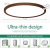 imageBrightever Walnut Wood LED Flush Mount Ceiling Light 12 Inch 24W 3200LM Close to Ceiling Light Fixtures Dimmable amp 2700K6500K 5 Color Selectable Light Fixtures Ceiling Mount 1 Pack5CCTOil Rubbed Bronze