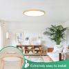 imageBrightever Walnut Wood LED Flush Mount Ceiling Light 12 Inch 24W 3200LM Close to Ceiling Light Fixtures Dimmable amp 2700K6500K 5 Color Selectable Light Fixtures Ceiling Mount 1 Pack5CCTWood