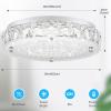 imageCrystal Chandeliers Flush Mount LED Ceiling Light Fixture 5000K Daylight White Super Bright 1980LM 11Inch Dimmable Farmhouse Kitchen Light Modern Ceiling Lamp for Bedroom Bathroom Nursery13 inch
