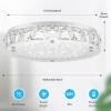 imageCrystal Chandeliers Flush Mount LED Ceiling Light Fixture 5000K Daylight White Super Bright 1980LM 11Inch Dimmable Farmhouse Kitchen Light Modern Ceiling Lamp for Bedroom Bathroom Nursery188 inch