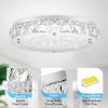 imageCrystal Chandeliers Flush Mount LED Ceiling Light Fixture 5000K Daylight White Super Bright 1980LM 11Inch Dimmable Farmhouse Kitchen Light Modern Ceiling Lamp for Bedroom Bathroom Nursery188 inch