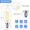 imageE12 LED Candelabra Bulbs 40 Watt Equivalent 4W Vintage Candle Light Bulbs Dimmable 470Lm Warm White 2700K B11 Edison Bulb Filament Clear Glass Lamp Bulb for Chandelier Ceiling Fan 5 Packs60w Daylight White 5000k