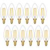 imageE12 LED Candelabra Bulbs 40 Watt Equivalent 4W Vintage Candle Light Bulbs Dimmable 470Lm Warm White 2700K B11 Edison Bulb Filament Clear Glass Lamp Bulb for Chandelier Ceiling Fan 5 Packs60w Warm White 2700k