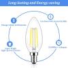 imageE12 LED Candelabra Bulbs 40 Watt Equivalent 4W Vintage Candle Light Bulbs Dimmable 470Lm Warm White 2700K B11 Edison Bulb Filament Clear Glass Lamp Bulb for Chandelier Ceiling Fan 5 Packs60w Daylight White 5000k