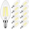 imageE12 LED Candelabra Bulbs 40 Watt Equivalent 4W Vintage Candle Light Bulbs Dimmable 470Lm Warm White 2700K B11 Edison Bulb Filament Clear Glass Lamp Bulb for Chandelier Ceiling Fan 5 Packs40w Daylight White 5000k