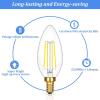 imageE12 LED Candelabra Bulbs 40 Watt Equivalent 4W Vintage Candle Light Bulbs Dimmable 470Lm Warm White 2700K B11 Edison Bulb Filament Clear Glass Lamp Bulb for Chandelier Ceiling Fan 5 Packs60w Daylight White 5000k