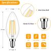 imageE12 LED Candelabra Bulbs 40 Watt Equivalent 4W Vintage Candle Light Bulbs Dimmable 470Lm Warm White 2700K B11 Edison Bulb Filament Clear Glass Lamp Bulb for Chandelier Ceiling Fan 5 Packs60w Warm White 2700k