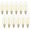 imageE12 LED Candelabra Bulbs 40 Watt Equivalent 4W Vintage Candle Light Bulbs Dimmable 470Lm Warm White 2700K B11 Edison Bulb Filament Clear Glass Lamp Bulb for Chandelier Ceiling Fan 5 Packs60w Daylight White 5000k