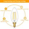 imageE12 LED Candelabra Bulbs 40 Watt Equivalent 4W Vintage Candle Light Bulbs Dimmable 470Lm Warm White 2700K B11 Edison Bulb Filament Clear Glass Lamp Bulb for Chandelier Ceiling Fan 5 Packs60w Warm White 2700k
