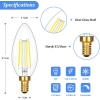 imageE12 LED Candelabra Bulbs 40 Watt Equivalent 4W Vintage Candle Light Bulbs Dimmable 470Lm Warm White 2700K B11 Edison Bulb Filament Clear Glass Lamp Bulb for Chandelier Ceiling Fan 5 Packs60w Daylight White 5000k