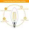 imageE12 LED Candelabra Bulbs 40 Watt Equivalent 4W Vintage Candle Light Bulbs Dimmable 470Lm Warm White 2700K B11 Edison Bulb Filament Clear Glass Lamp Bulb for Chandelier Ceiling Fan 5 Packs60w Warm White 2700k