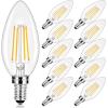 imageE12 LED Candelabra Bulbs 40 Watt Equivalent 4W Vintage Candle Light Bulbs Dimmable 470Lm Warm White 2700K B11 Edison Bulb Filament Clear Glass Lamp Bulb for Chandelier Ceiling Fan 5 Packs40w Warm White 2700k